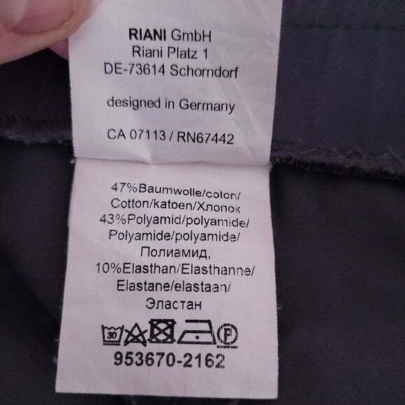 Riani Womens Slim Fit Techno Stretch Pants Tapered Leg Size 10 Designer Menswear - Picture 12 of 14